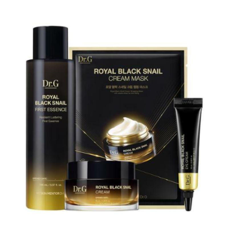 Dr.G Royal Black Snail Special Set (First Essence 165ml + Cream 50ml + Eye Cream 10ml + Mask Pack 1ea) (+ Shopping Bag)
Dr.G Royal Black Snail Special Set (First Essence 165ml + Cream 50ml + Eye Cream 10ml + Mask Pack 1ea) (+ Shopping Bag)