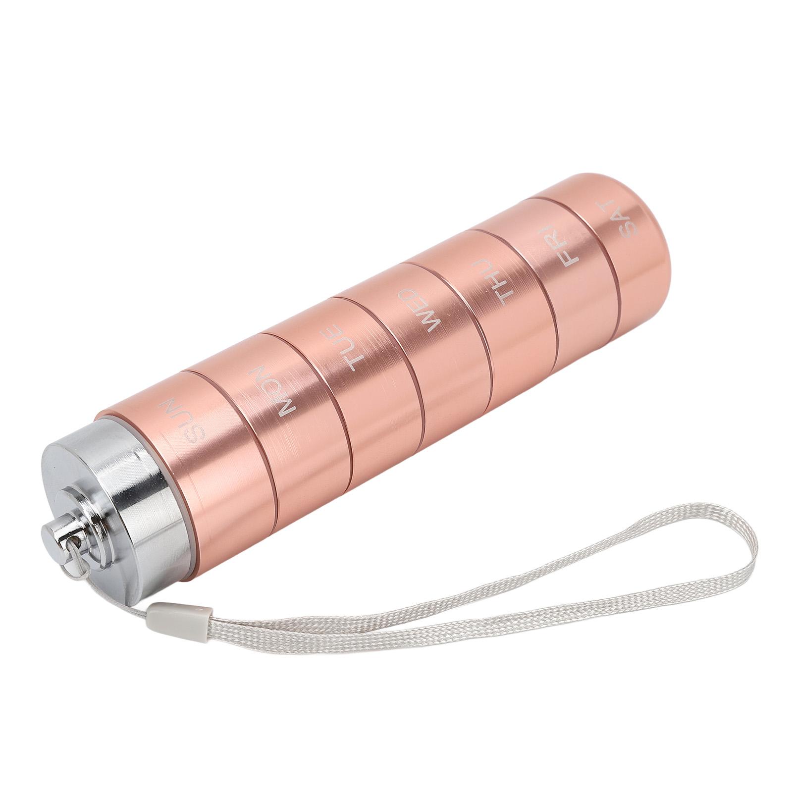 Metal Weekly Travel Medicine Organizer Portable Waterproof 7 Days Aluminum Alloy Tablets Box with Lanyard Rose Gold
Metal Weekly Travel Medicine Organizer Portable Waterproof 7 Days Aluminum Alloy Tablets Box with Lanyard Rose Gold