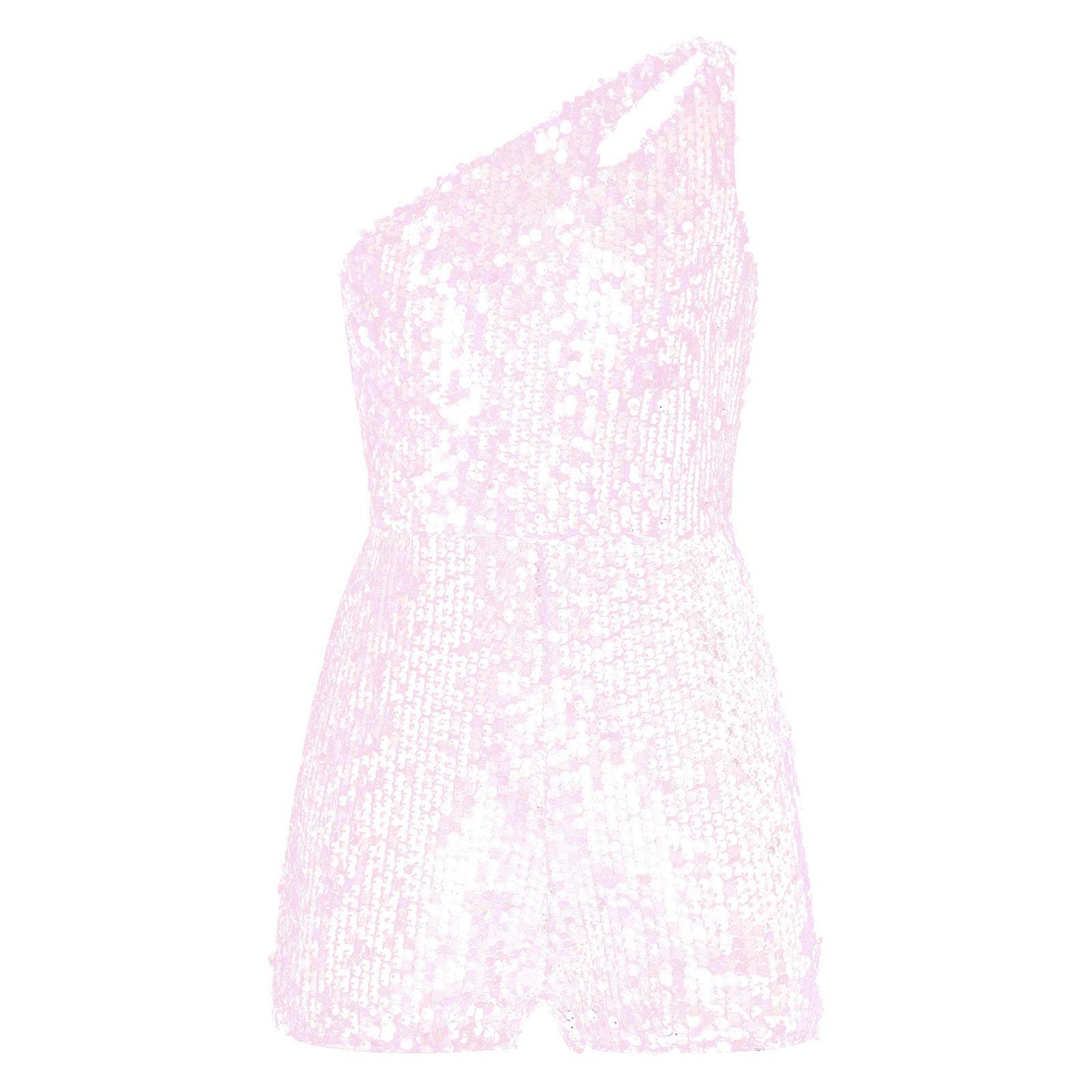 Дитячий блискучий комбінезон для танцю ча-ча-ча на одне плече, без рукавів, вечірній одяг рожевий
Дитячий блискучий комбінезон для танцю ча-ча-ча на одне плече, без рукавів, вечірній одяг рожевий