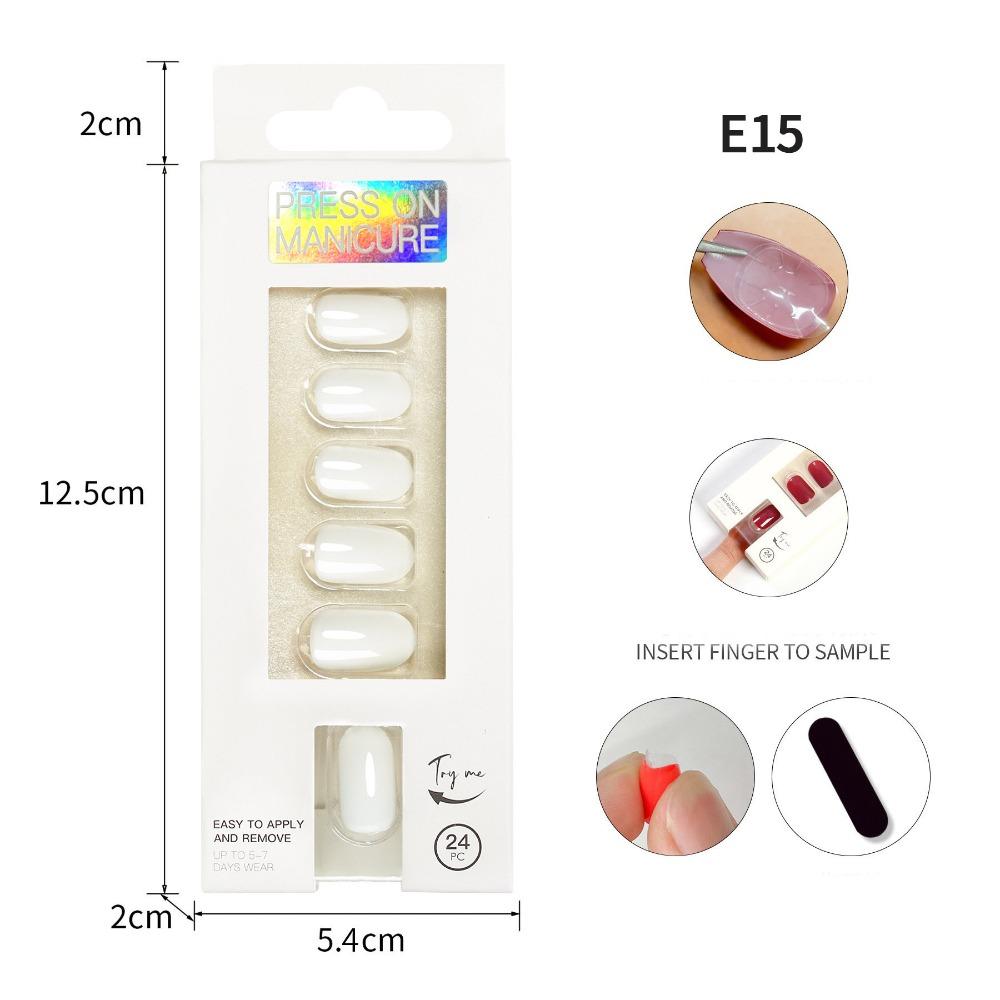 24pcs/Box Wearable Fake Nails Full Cover Press On Nails Women False Nail Tip Manicure Tool E15
24pcs/Box Wearable Fake Nails Full Cover Press On Nails Women False Nail Tip Manicure Tool E15