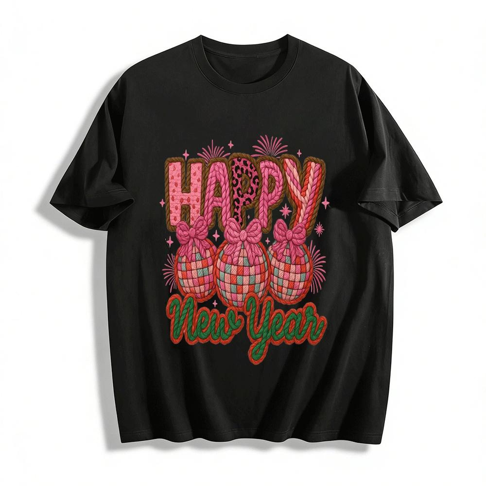 Vintage Happy New Year Embroidery Style Themed Casual Top Pure cotton T-shirt XXS
Vintage Happy New Year Embroidery Style Themed Casual Top Pure cotton T-shirt XXS