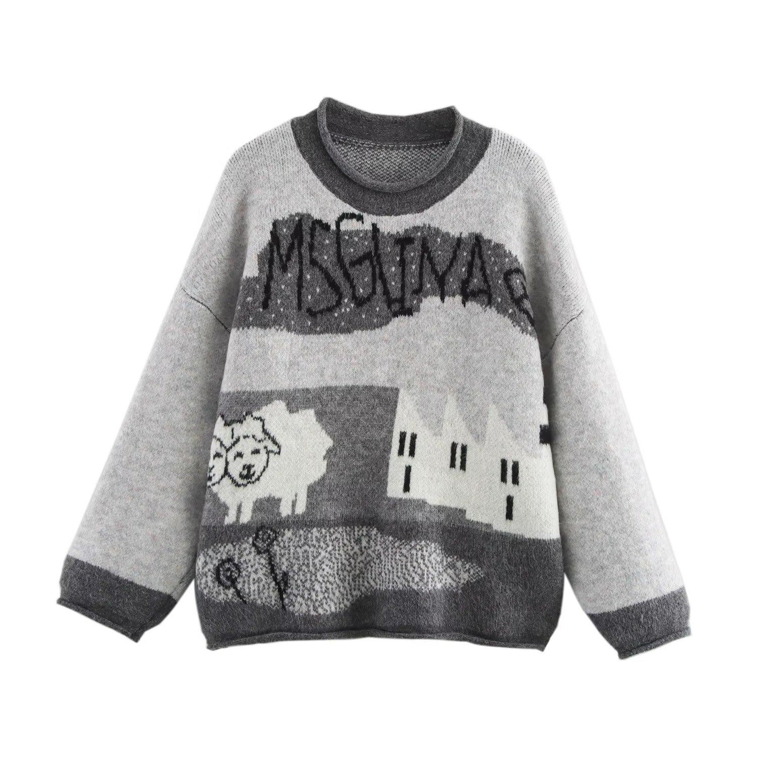 Женский зимний свитер в европейском и американском стиле, с круглым вырезом, свободный, жаккардовой вязки One Size серый
Женский зимний свитер в европейском и американском стиле, с круглым вырезом, свободный, жаккардовой вязки One Size серый