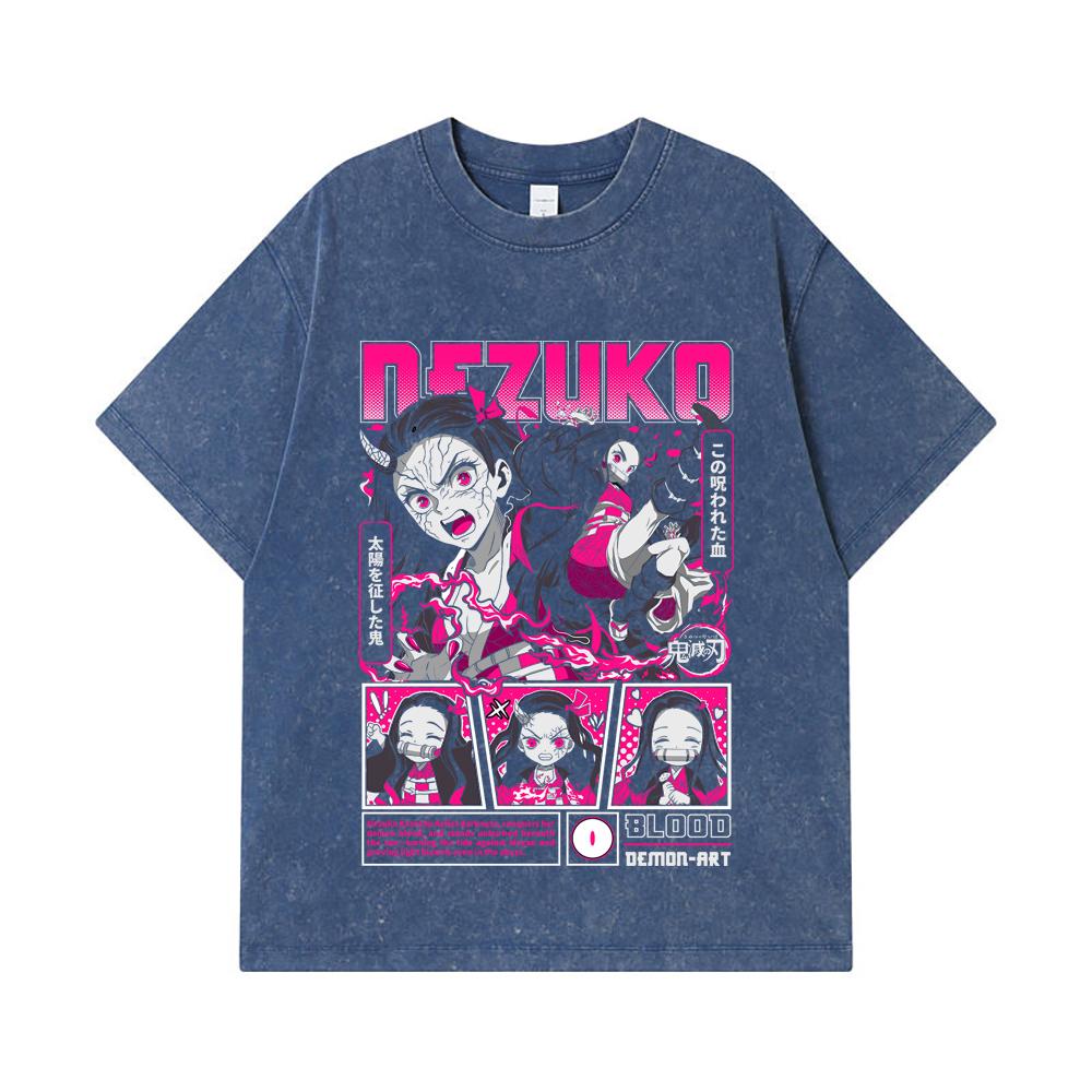 275 GSM Washed T-shirts 100% Cotton Demon Slayer V56 Nezuko Print Unisex Heavy Cotton T Shirt 2XL королівський синій колір
275 GSM Washed T-shirts 100% Cotton Demon Slayer V56 Nezuko Print Unisex Heavy Cotton T Shirt 2XL королівський синій колір