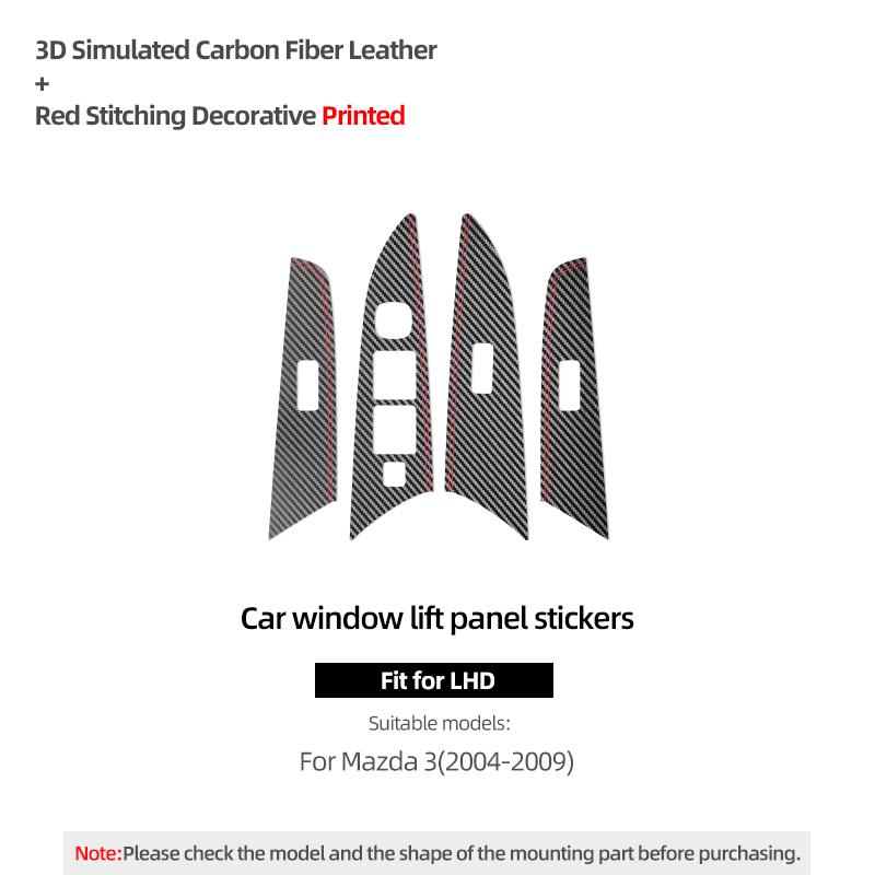 Betterhumz For Mazda 3 Axela 2004-2009 Made of Alcantara Car Door Window Control Lifter Panel Trim Stickers Interior Accessories Carbon Fiber LHD
Betterhumz For Mazda 3 Axela 2004-2009 Made of Alcantara Car Door Window Control Lifter Panel Trim Stickers Interior Accessories Carbon Fiber LHD