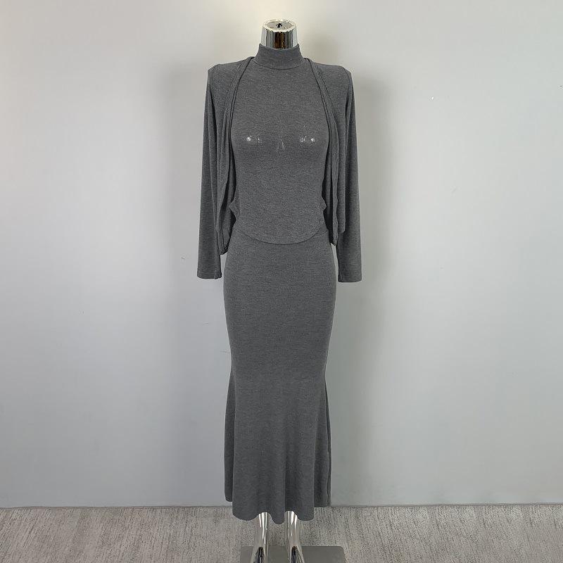 Dongdaemun Slim Fit Three-Piece Set: High-Neck Tee, Long-Sleeve Cardigan, Lined Skirt One Size серый
Dongdaemun Slim Fit Three-Piece Set: High-Neck Tee, Long-Sleeve Cardigan, Lined Skirt One Size серый