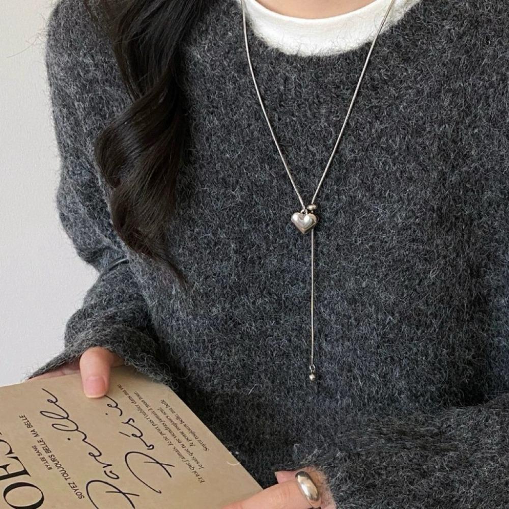 Personality Silver Color Stainless Steel Heart Pull Adjustable Pendant Necklace for Women Charm Y2K Long Collar Jewelry No Fade
Personality Silver Color Stainless Steel Heart Pull Adjustable Pendant Necklace for Women Charm Y2K Long Collar Jewelry No Fade
