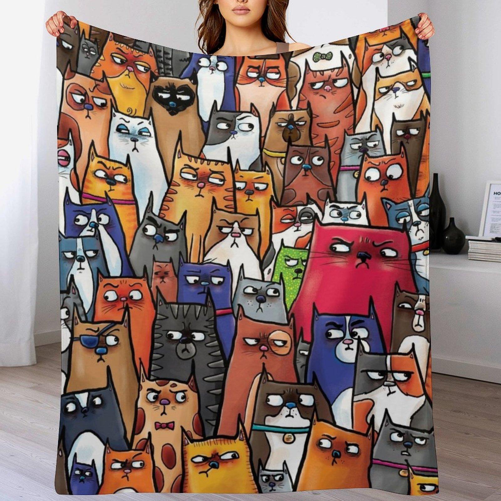Suspicious Kitties Throw Blanket Durable Warm Blanket for Daily Home Use 102x76cm(40x30in)
Suspicious Kitties Throw Blanket Durable Warm Blanket for Daily Home Use 102x76cm(40x30in)