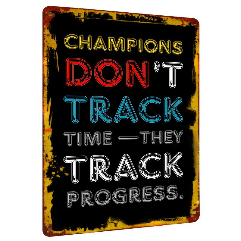Champions Dont Track Time They Track Progress Inspirational Metal Wall Art Decor for Home Gym Office Studio 20x30cm(7.8x11.8inch)
Champions Dont Track Time They Track Progress Inspirational Metal Wall Art Decor for Home Gym Office Studio 20x30cm(7.8x11.8inch)