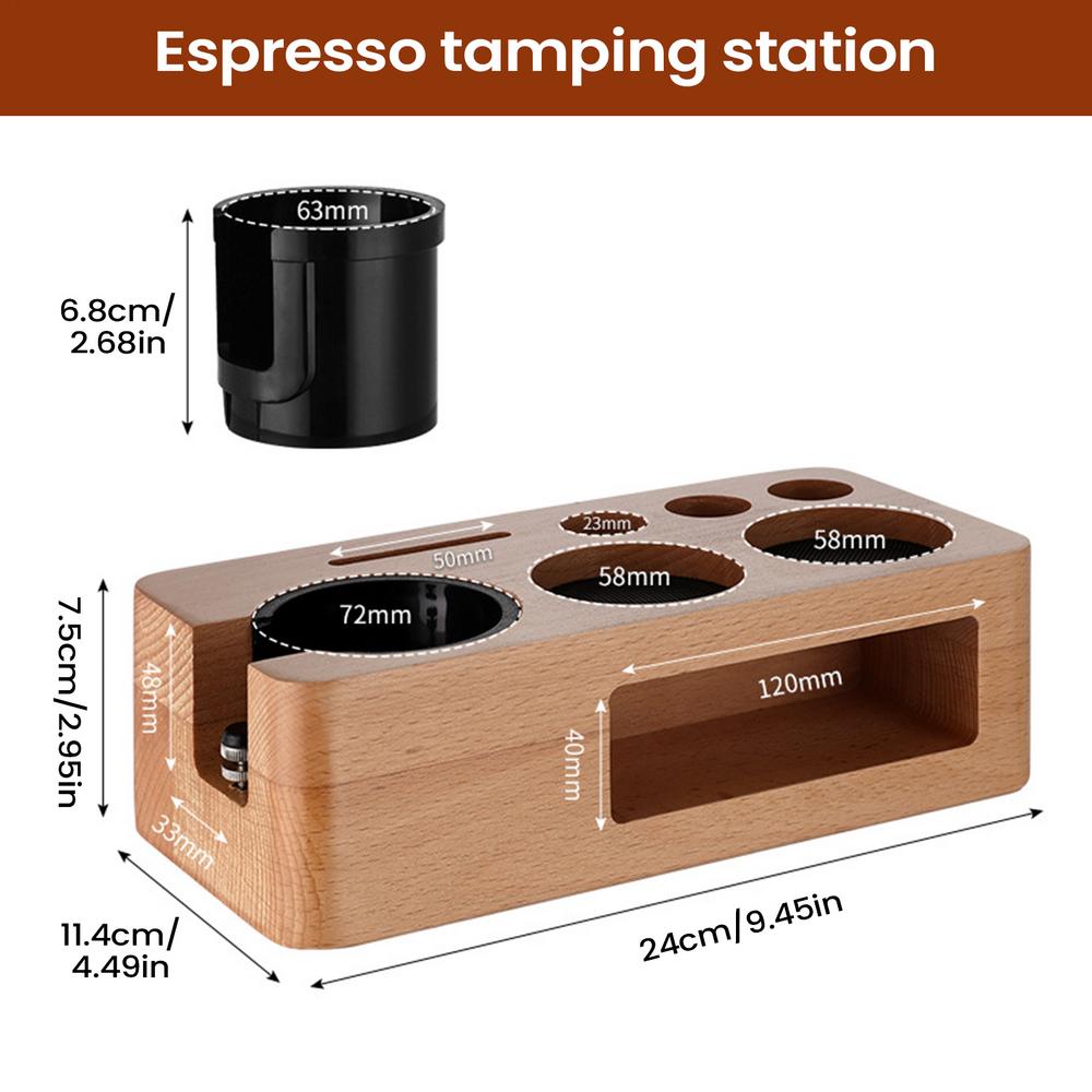 Espresso Tamper Station Wooden Espresso Storage Coffee Organizer tampering Station For 51-58mm Tamper/ Dispenser/ Portion Bag
Espresso Tamper Station Wooden Espresso Storage Coffee Organizer tampering Station For 51-58mm Tamper/ Dispenser/ Portion Bag
