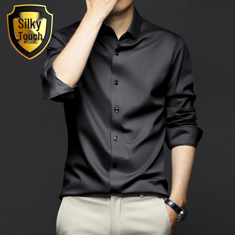 Men s Ice Silk Black Dress Shirt - Wrinkle-Free Long Sleeve, Professional & Stylish XL
Men s Ice Silk Black Dress Shirt - Wrinkle-Free Long Sleeve, Professional & Stylish XL