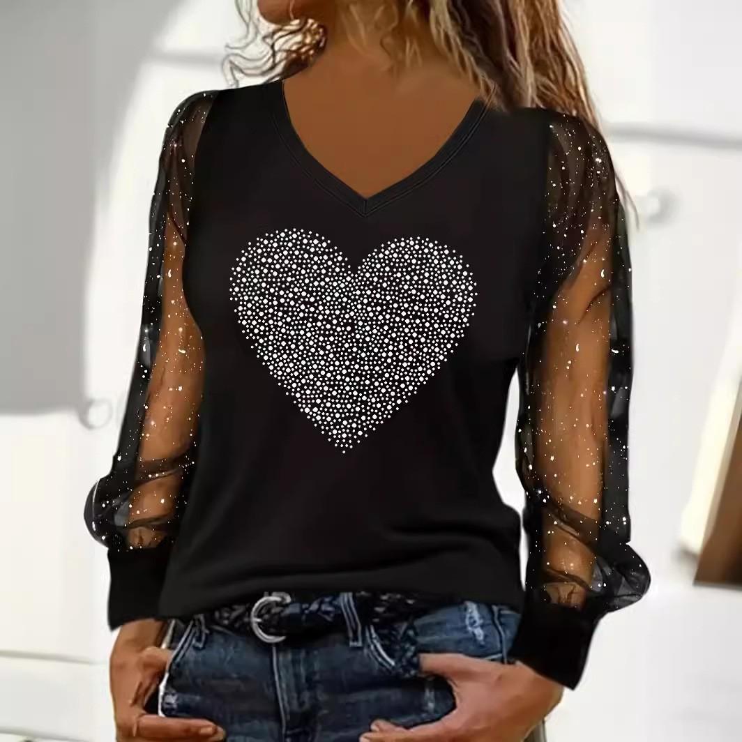 women s Heart Rhinestone Sheer Mesh Long Sleeve V Neck Loose Fit Casual T Shirt Blouse Top S
women s Heart Rhinestone Sheer Mesh Long Sleeve V Neck Loose Fit Casual T Shirt Blouse Top S