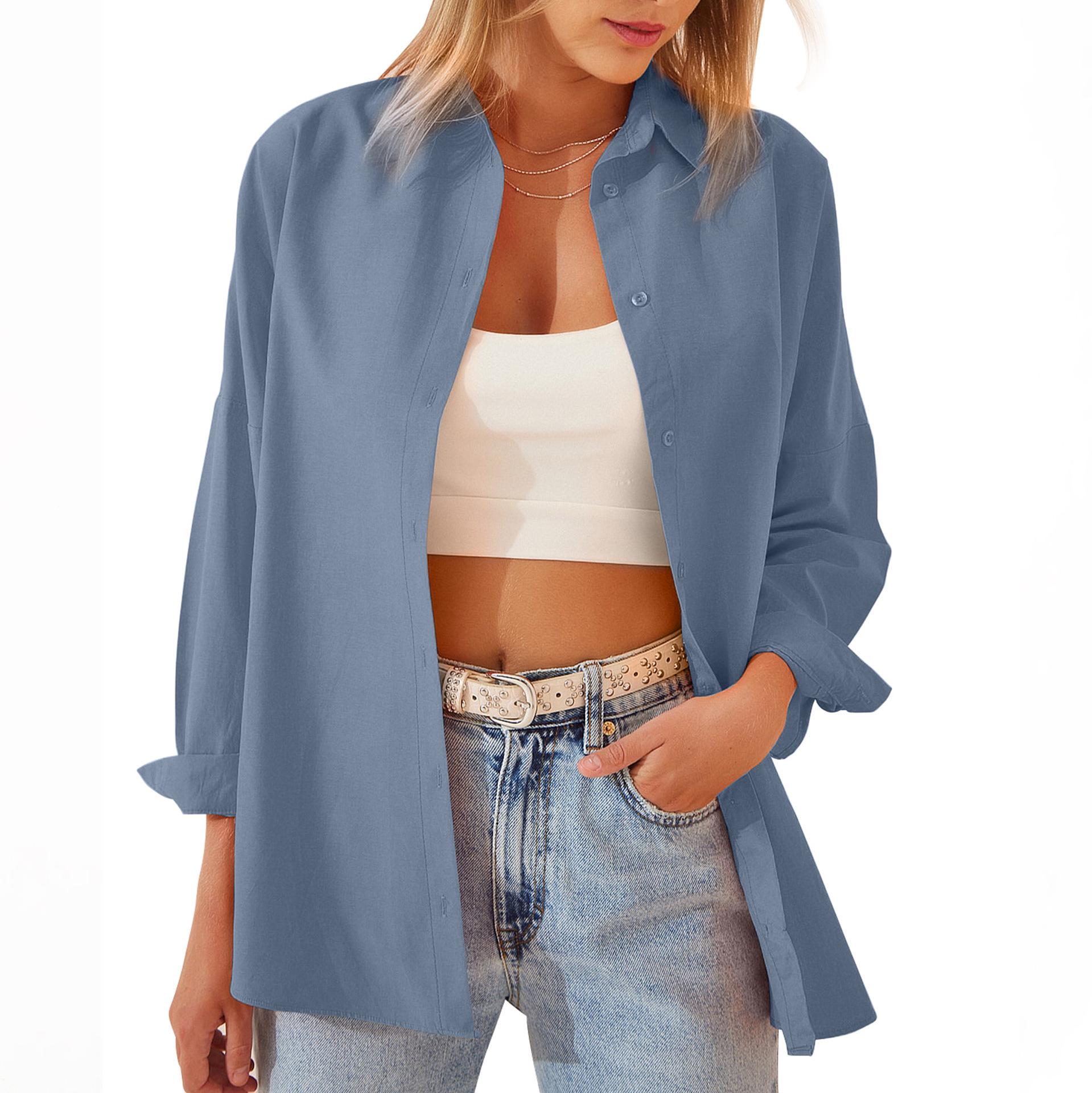 2025 Spring/Summer Women s Loose Casual Long Sleeve Cardigan XXL море синього кольору
2025 Spring/Summer Women s Loose Casual Long Sleeve Cardigan XXL море синього кольору
