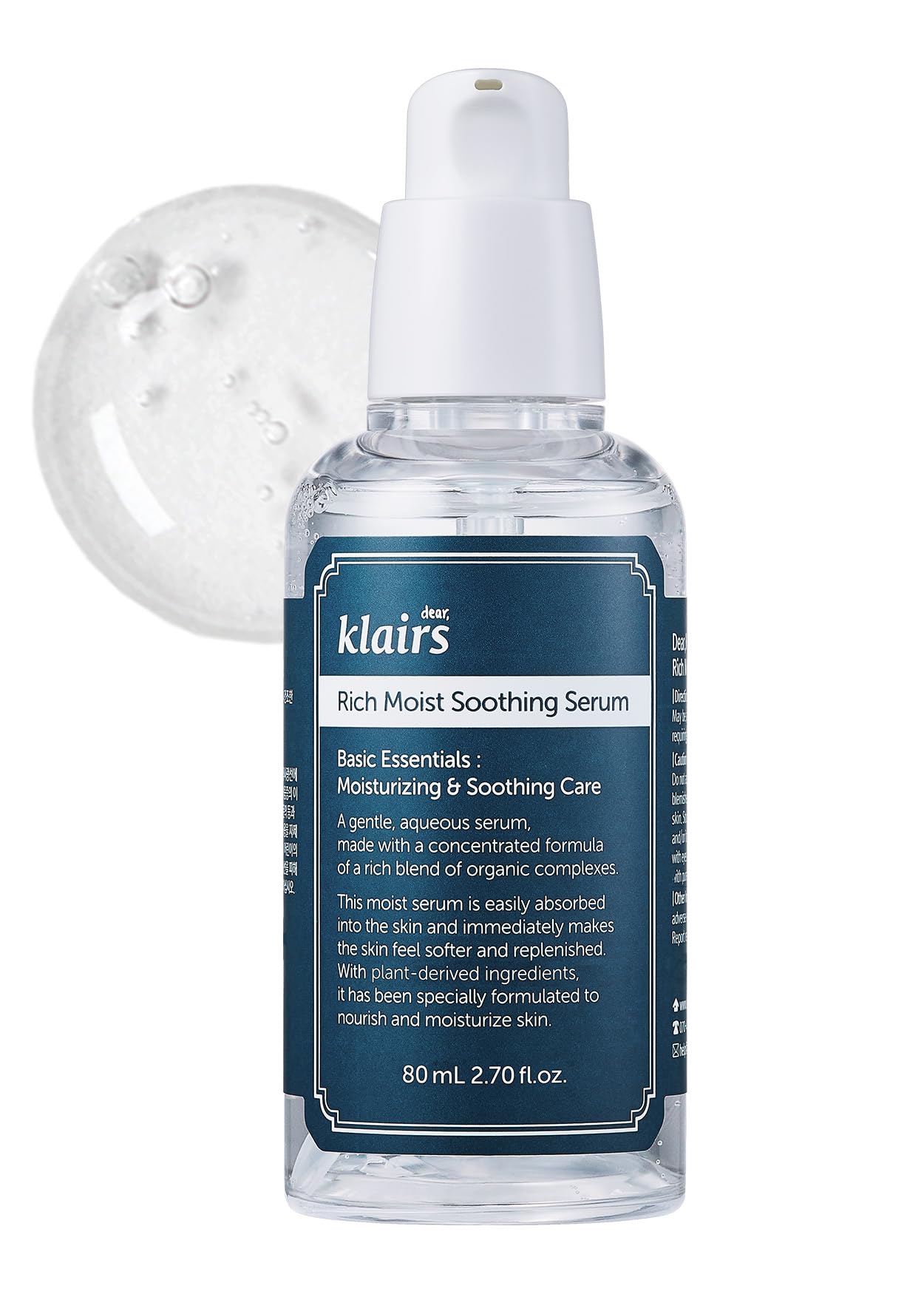 Klairs Rich Moist Soothing Serum 80ml Korean Cosmetics Moisture Serum Moisture Ampoule Moisture Essence Serum Hydration Soothing Serum
Klairs Rich Moist Soothing Serum 80ml Korean Cosmetics Moisture Serum Moisture Ampoule Moisture Essence Serum Hydration Soothing Serum