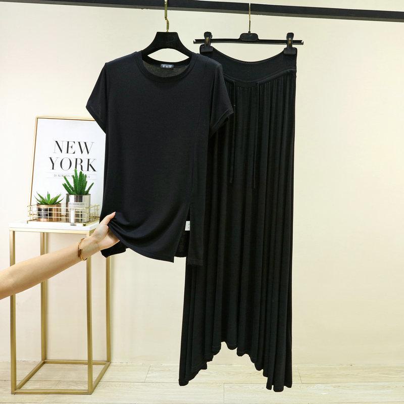 Plus size M to 6XL Modal Pajamas sets U Neck short sleeved Tshirt and high waist strawstring long Skirt Lounge Set Sleepwear Casual 2 Piece homewear M
Plus size M to 6XL Modal Pajamas sets U Neck short sleeved Tshirt and high waist strawstring long Skirt Lounge Set Sleepwear Casual 2 Piece homewear M