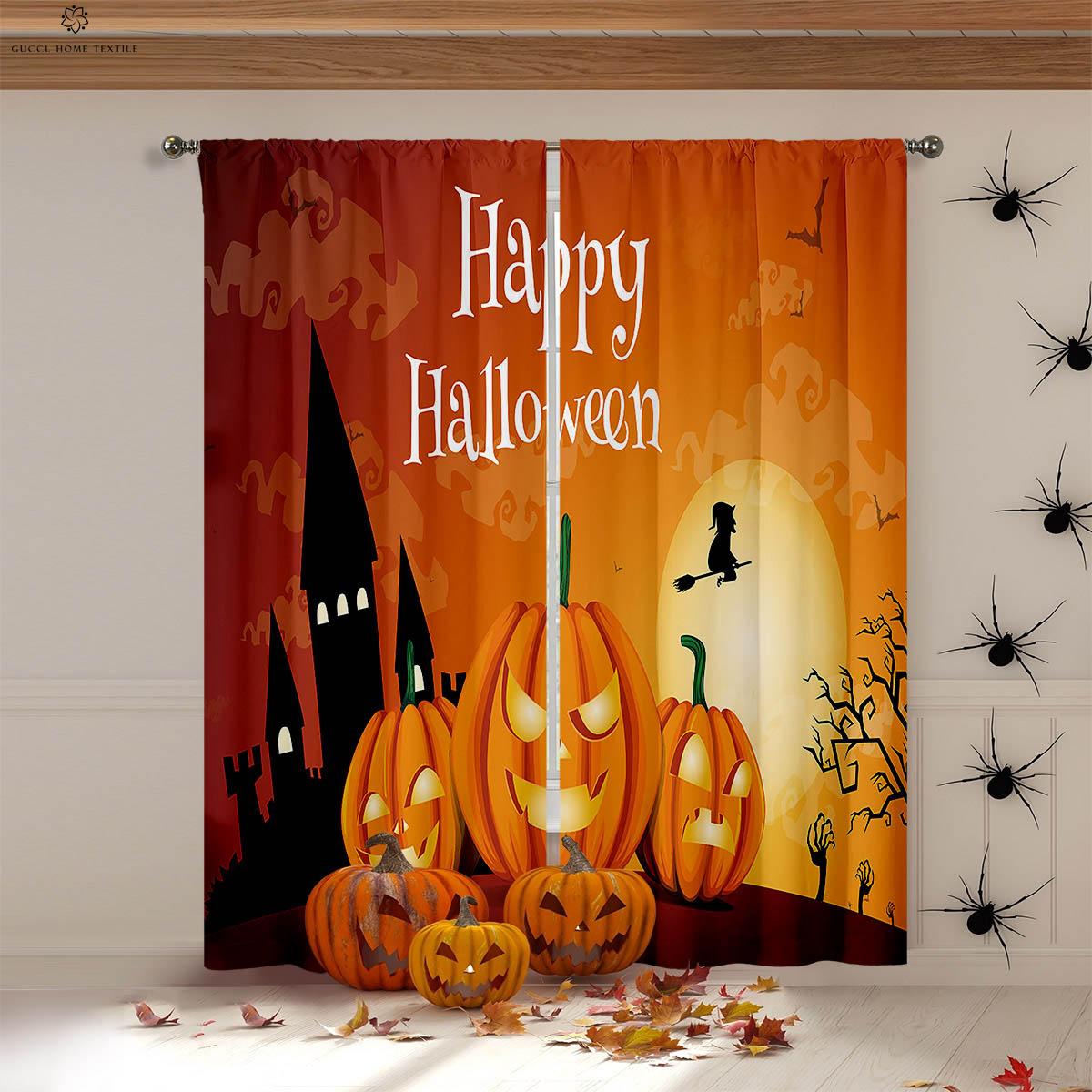 Blackout Cartoon Print Drapes, Halloween Horror, Pumpkin Castle, Bedroom, Restaurant, Party, Festival Decoration W100xH130(CM) folio&Rod pocket
Blackout Cartoon Print Drapes, Halloween Horror, Pumpkin Castle, Bedroom, Restaurant, Party, Festival Decoration W100xH130(CM) folio&Rod pocket