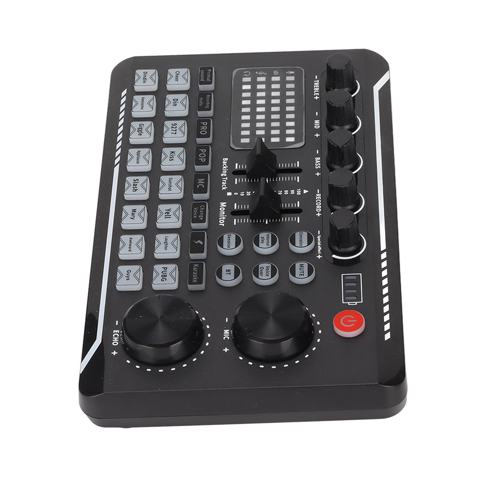 F998 Live Sound Card 16 Bits 44.1KHz Dual Channel Multifunctional Sound Mixer for Computers Mobile Phones
F998 Live Sound Card 16 Bits 44.1KHz Dual Channel Multifunctional Sound Mixer for Computers Mobile Phones