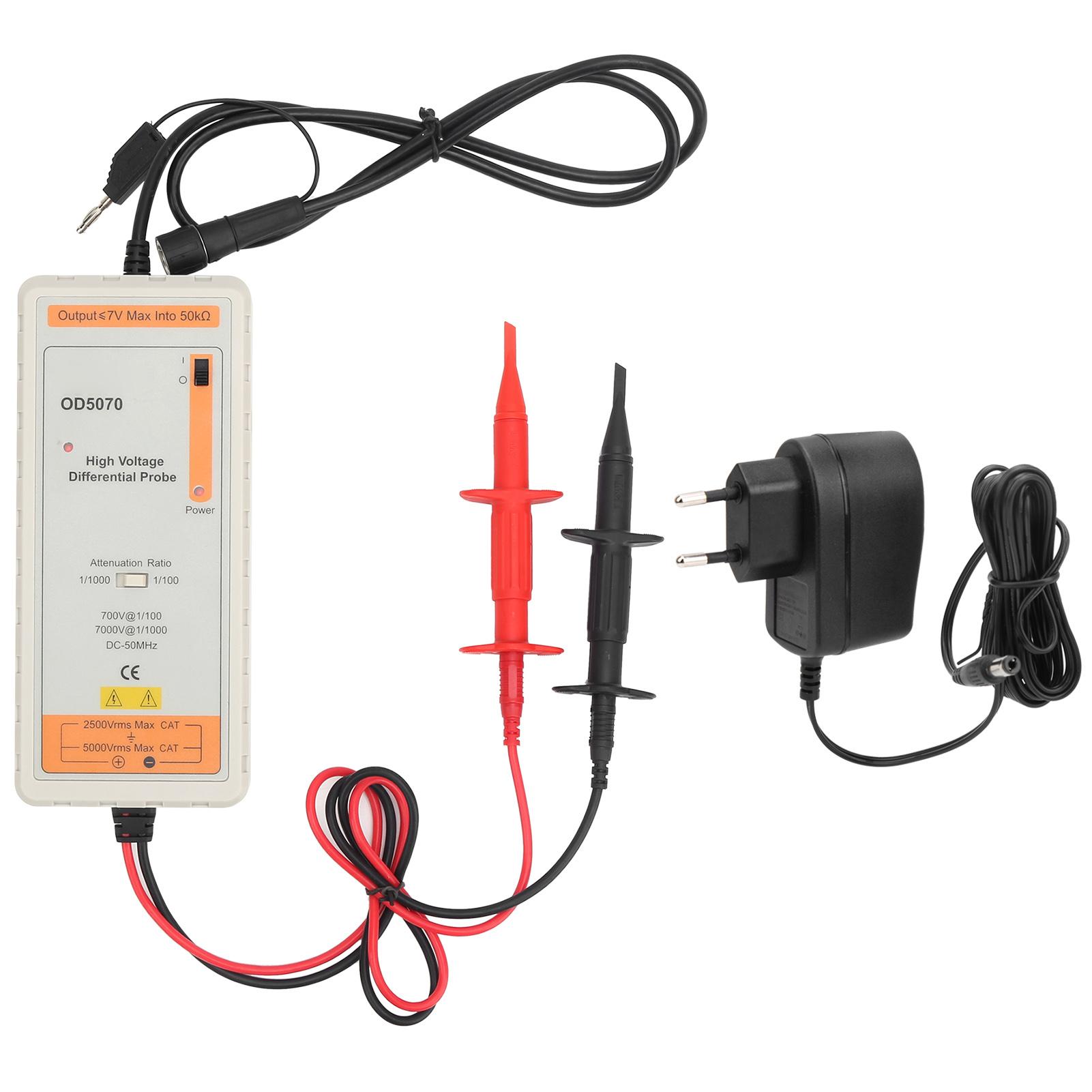 OD5070 50MHZ Active High Voltage Differential Probe 7000V Oscilloscope Probe AccessoryEU Plug
OD5070 50MHZ Active High Voltage Differential Probe 7000V Oscilloscope Probe AccessoryEU Plug