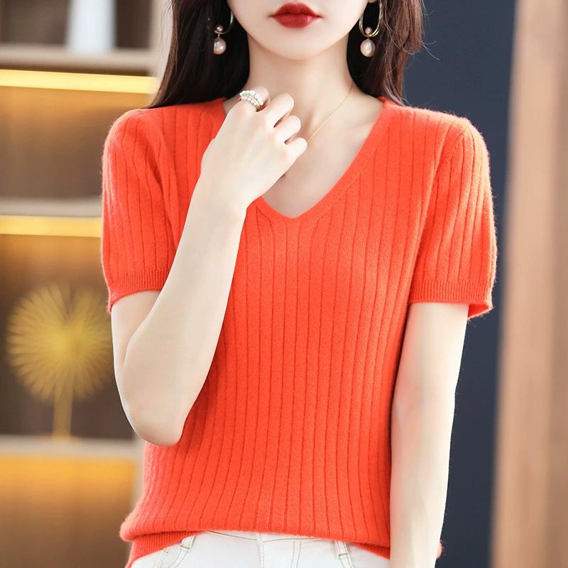 Spring and Summer V-neck Drawstring Short Sleeved Knitted Sweater for Women, Slim Fit and Slimming, Half Sleeved Top with A Base Layer XS помаранчевий
Spring and Summer V-neck Drawstring Short Sleeved Knitted Sweater for Women, Slim Fit and Slimming, Half Sleeved Top with A Base Layer XS помаранчевий