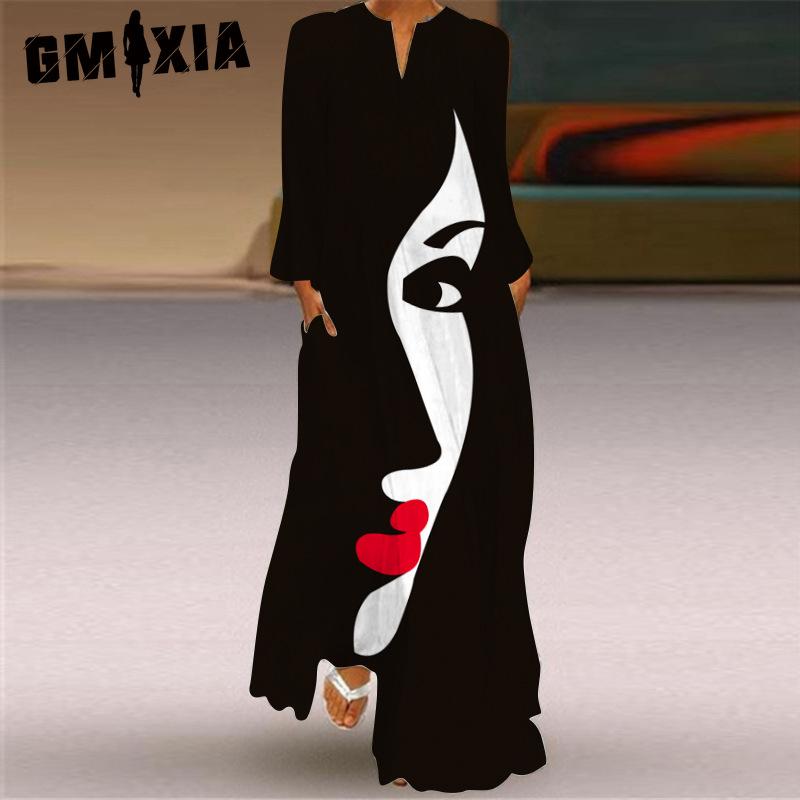 GMXIA Женская мода лето весна повседневные платья с длинным рукавом и v-образным вырезом
GMXIA Женская мода лето весна повседневные платья с длинным рукавом и v-образным вырезом