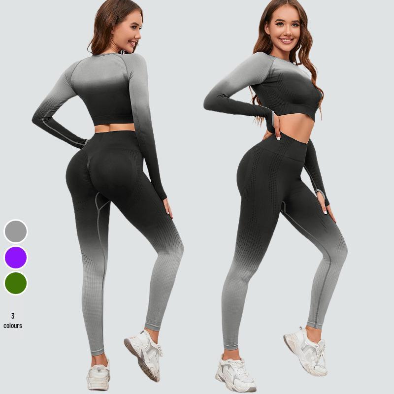 European & American Gradient Seamless Yoga Set: Autumn/Winter Sportswear & Peach Tight Pants Medium
European & American Gradient Seamless Yoga Set: Autumn/Winter Sportswear & Peach Tight Pants Medium