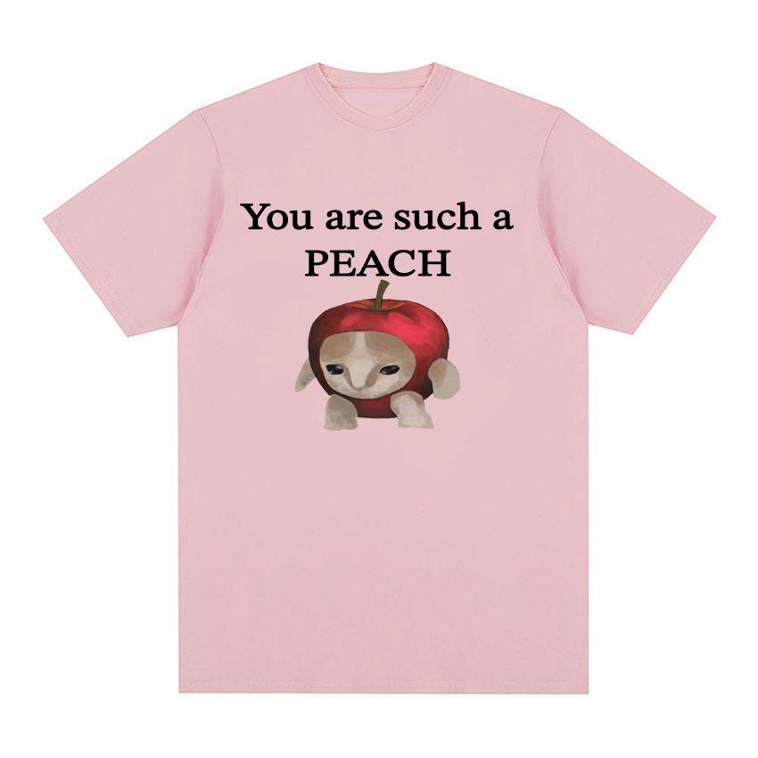 Забавная футболка Apple Cat Meme You Are such персикового принта, мужские и женские повседневные футболки большого размера из 100% хлопка, топы, уличная одежда
Забавная футболка Apple Cat Meme You Are such персикового принта, мужские и женские повседневные футболки большого размера из 100% хлопка, топы, уличная одежда