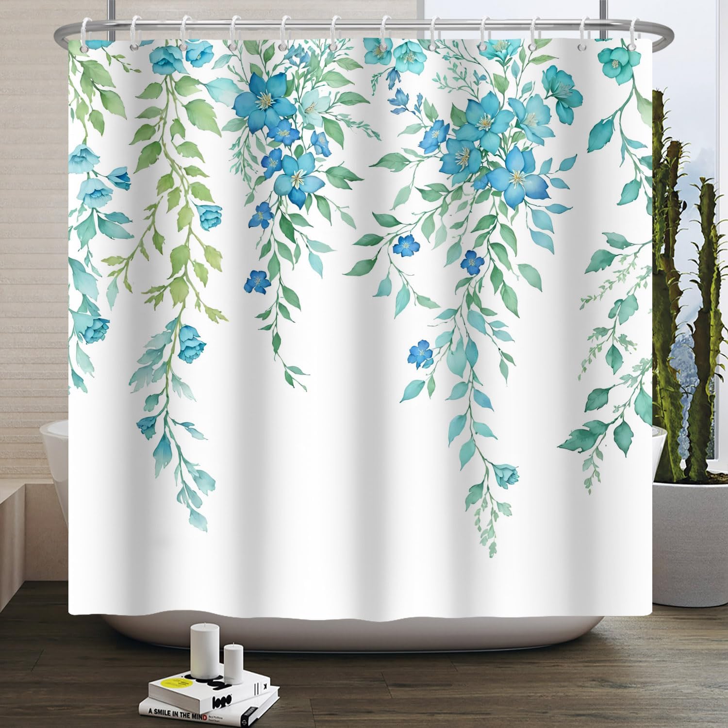 1Pc White Blue Floral Shower Curtain, Botanical Herb Wildflower Bouquet Dragonfly Waterproof Shower Curtain, Polyester Fabric W60H190(CM)-1 Pcs
1Pc White Blue Floral Shower Curtain, Botanical Herb Wildflower Bouquet Dragonfly Waterproof Shower Curtain, Polyester Fabric W60H190(CM)-1 Pcs