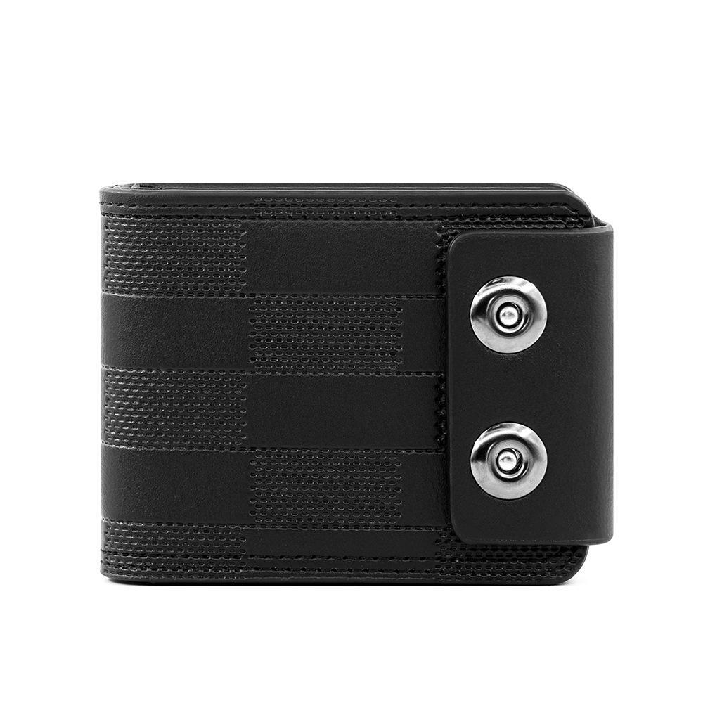 Мужской короткий кошелек — простой стиль, двухрядная магнитная пряжка, тисненые буквы, большая вместимость. D208-8 чёрный
Мужской короткий кошелек — простой стиль, двухрядная магнитная пряжка, тисненые буквы, большая вместимость. D208-8 чёрный