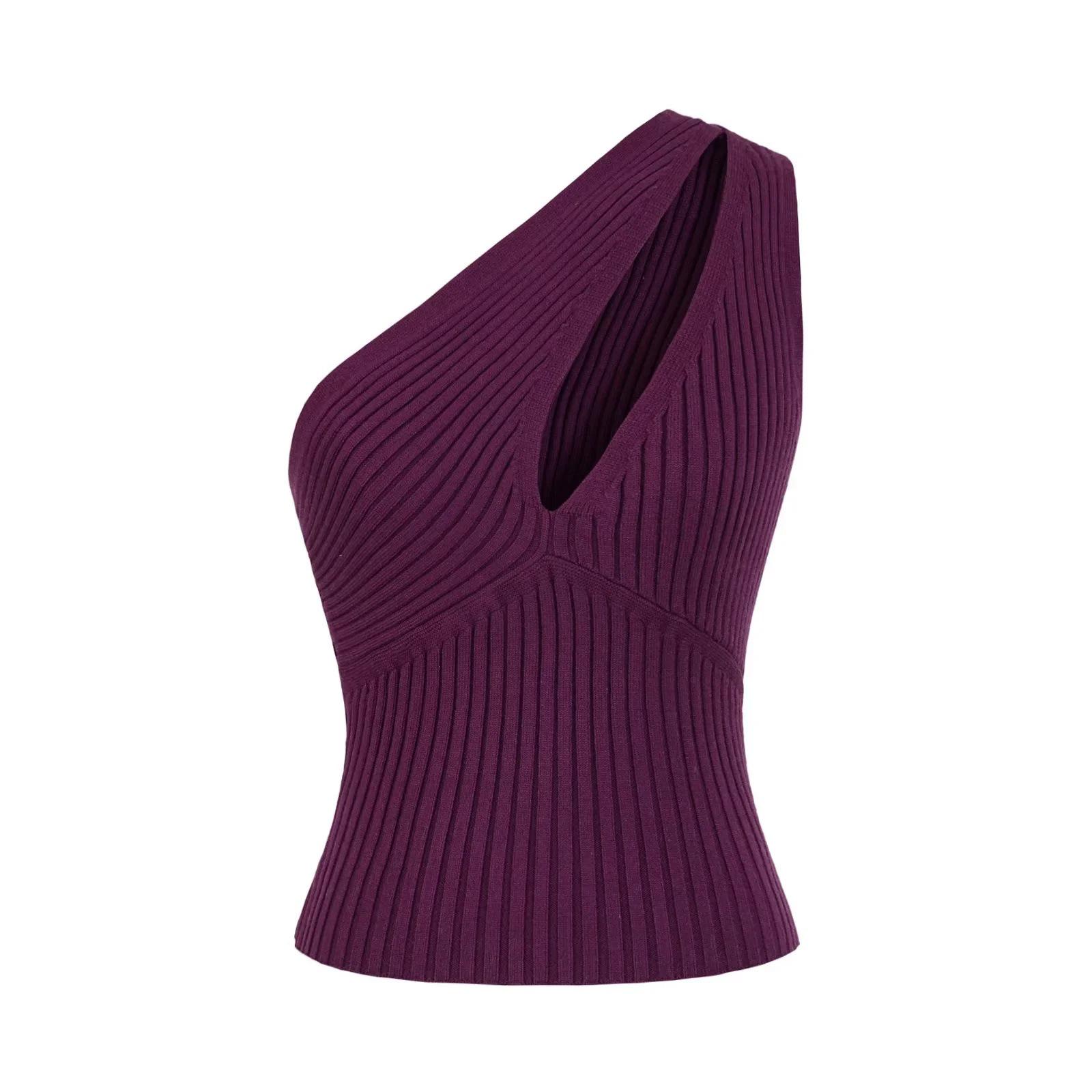 American Spicy Girl One-Shoulder Knit Camisole: Sexy Hollowed-Out, Slim-Fit, Sleeveless Summer Top Large фіолетовий
American Spicy Girl One-Shoulder Knit Camisole: Sexy Hollowed-Out, Slim-Fit, Sleeveless Summer Top Large фіолетовий