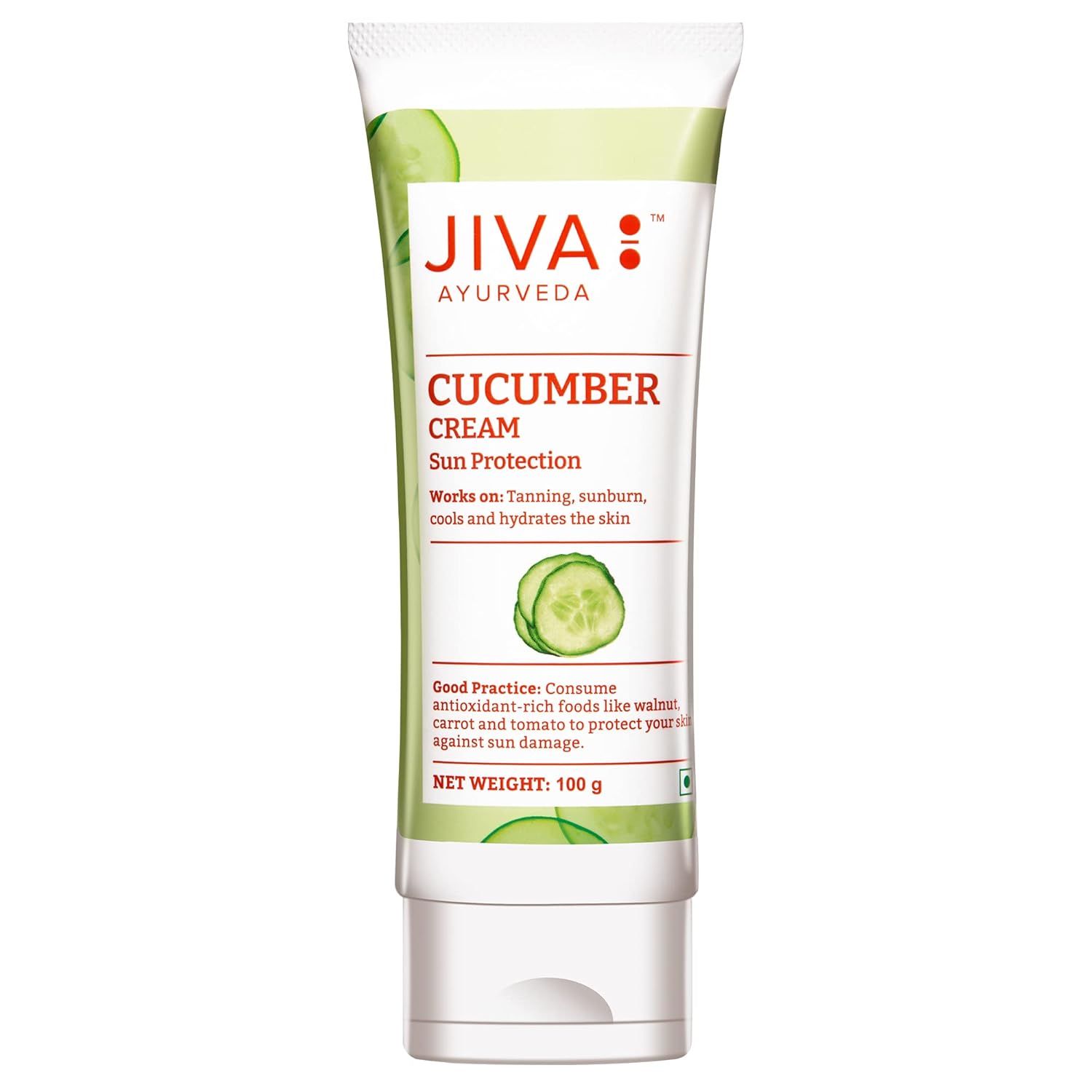 Jiva Cucumber Face Cream SPF 30 Cooling Hydration For Daily Sun Protection Smooth Radiant Skin 100 gm Pack Of 1
Jiva Cucumber Face Cream SPF 30 Cooling Hydration For Daily Sun Protection Smooth Radiant Skin 100 gm Pack Of 1