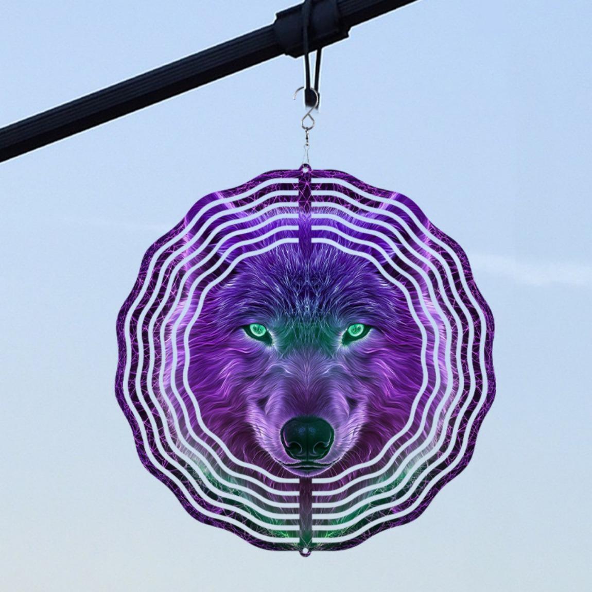 10-Inch Metal Wind Chime with 360° Swivel Hook - Handcrafted Purple & Green Wolf Design, Outdoor Garden Decor 01A
10-Inch Metal Wind Chime with 360° Swivel Hook - Handcrafted Purple & Green Wolf Design, Outdoor Garden Decor 01A