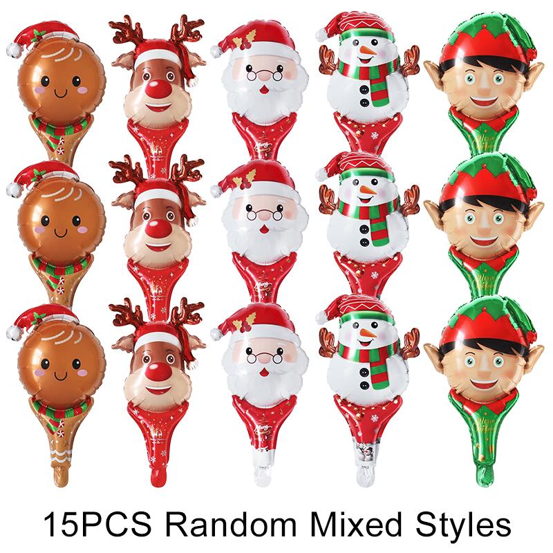 15PCS/Pack Assorted Mix Styles Christmas Handheld Balloon Santa Snowman Elk Gingerbread Man DIY Party Decorating Accessories ZYF Other
15PCS/Pack Assorted Mix Styles Christmas Handheld Balloon Santa Snowman Elk Gingerbread Man DIY Party Decorating Accessories ZYF Other