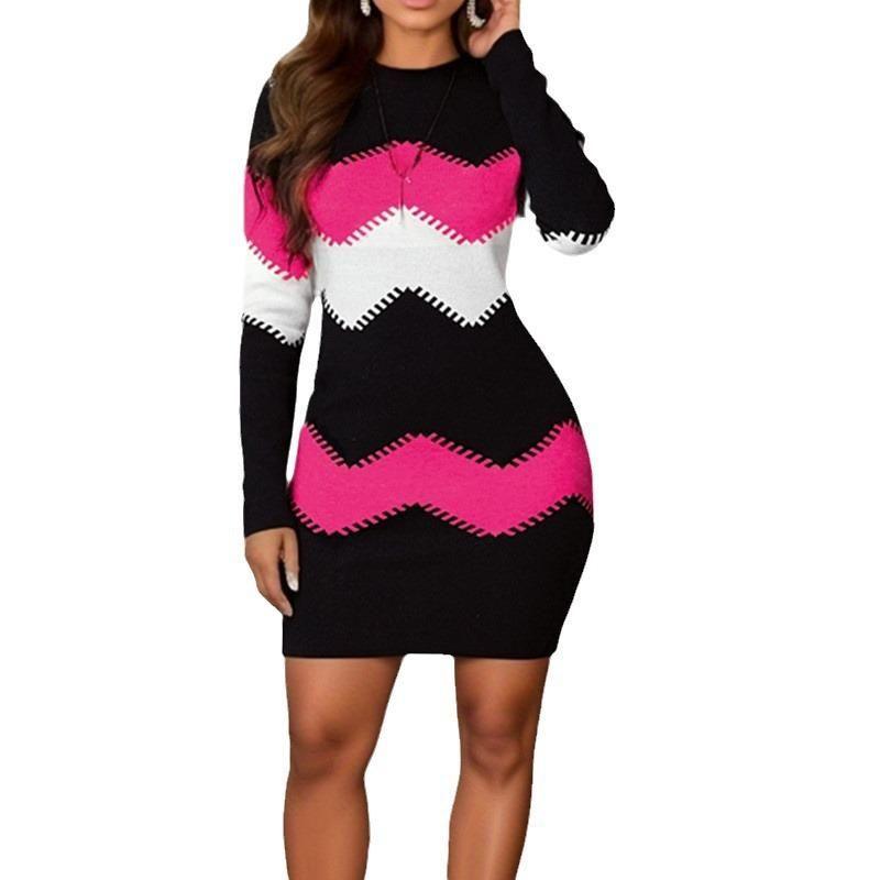 2025 round Neck Printed Knitted Hip Hugging Dress Black
2025 round Neck Printed Knitted Hip Hugging Dress Black