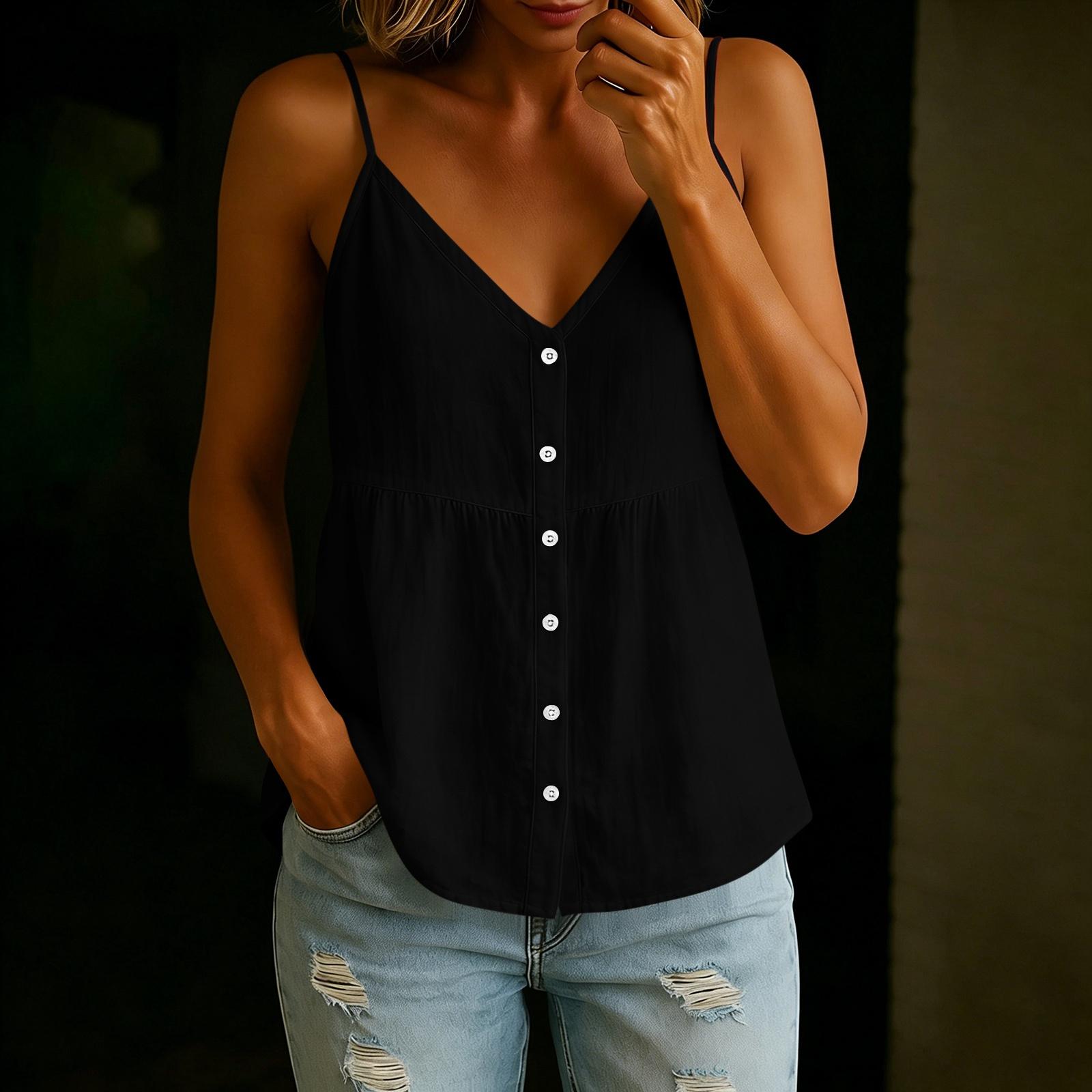 Womens Short Sleeve Blouses Button Down V Neck Casual Loose Fit Tops for Women Short Sleeve Shirts Summer Blouses for Daily Wear L чёрный
Womens Short Sleeve Blouses Button Down V Neck Casual Loose Fit Tops for Women Short Sleeve Shirts Summer Blouses for Daily Wear L чёрный