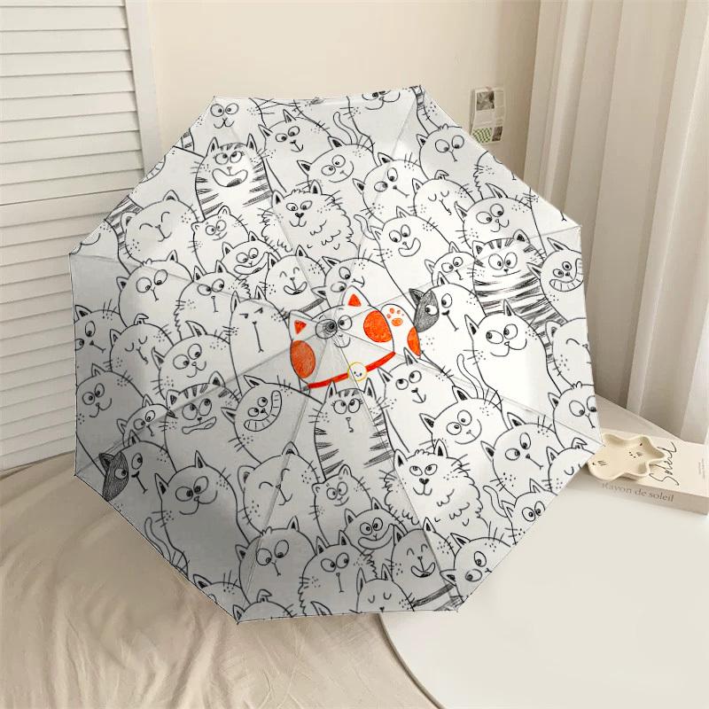 1PC cat pattern Automatic Open/Close Umbrella with Windproof, 8-Rib Sturdy Canopy, Durable Ribs, Fashionable Design1385A
1PC cat pattern Automatic Open/Close Umbrella with Windproof, 8-Rib Sturdy Canopy, Durable Ribs, Fashionable Design1385A