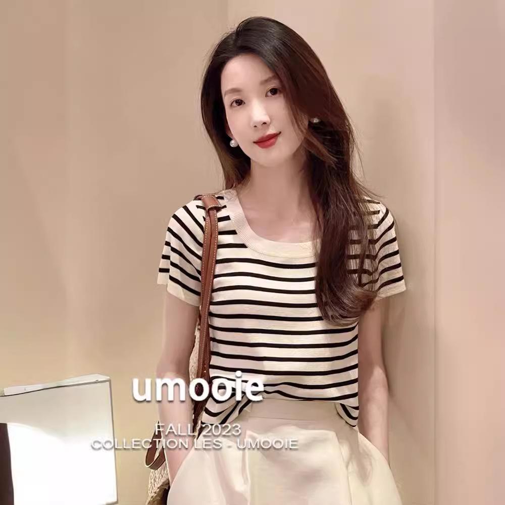 Женский летний полосатый трикотажный топ с коротким рукавом и квадратным вырезом 2024 M
Женский летний полосатый трикотажный топ с коротким рукавом и квадратным вырезом 2024 M