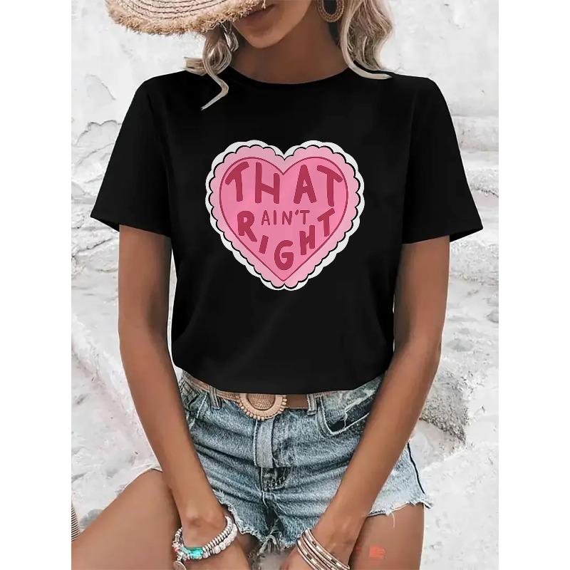 European size Women s Funny Slogan T-Shirt THAT RAIN DON T RIGHT Pink Heart Print - Oversized White Short Sleeve Round Neck 4XL чорний
European size Women s Funny Slogan T-Shirt THAT RAIN DON T RIGHT Pink Heart Print - Oversized White Short Sleeve Round Neck 4XL чорний