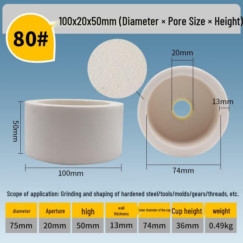 Jundingying Cup-shaped White Corundum Grinding Wheel
Jundingying Cup-shaped White Corundum Grinding Wheel