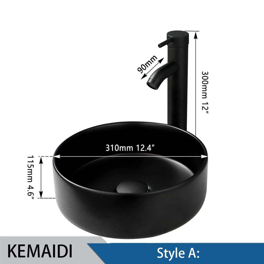 KEMAIDI Matte Black Bathroom Ceramic Washing Bowl Sink Above Counter Round Bathroom Sinks with Faucet Mixer Tap Set Deck Mounted
KEMAIDI Matte Black Bathroom Ceramic Washing Bowl Sink Above Counter Round Bathroom Sinks with Faucet Mixer Tap Set Deck Mounted