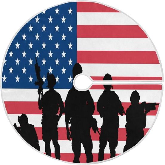 Qilmy Юбка для елки с американским флагом Большая Акварельная День независимости 4 июля Коврик Рождество Дом Праздничные украшения 36 дюймов 36inch