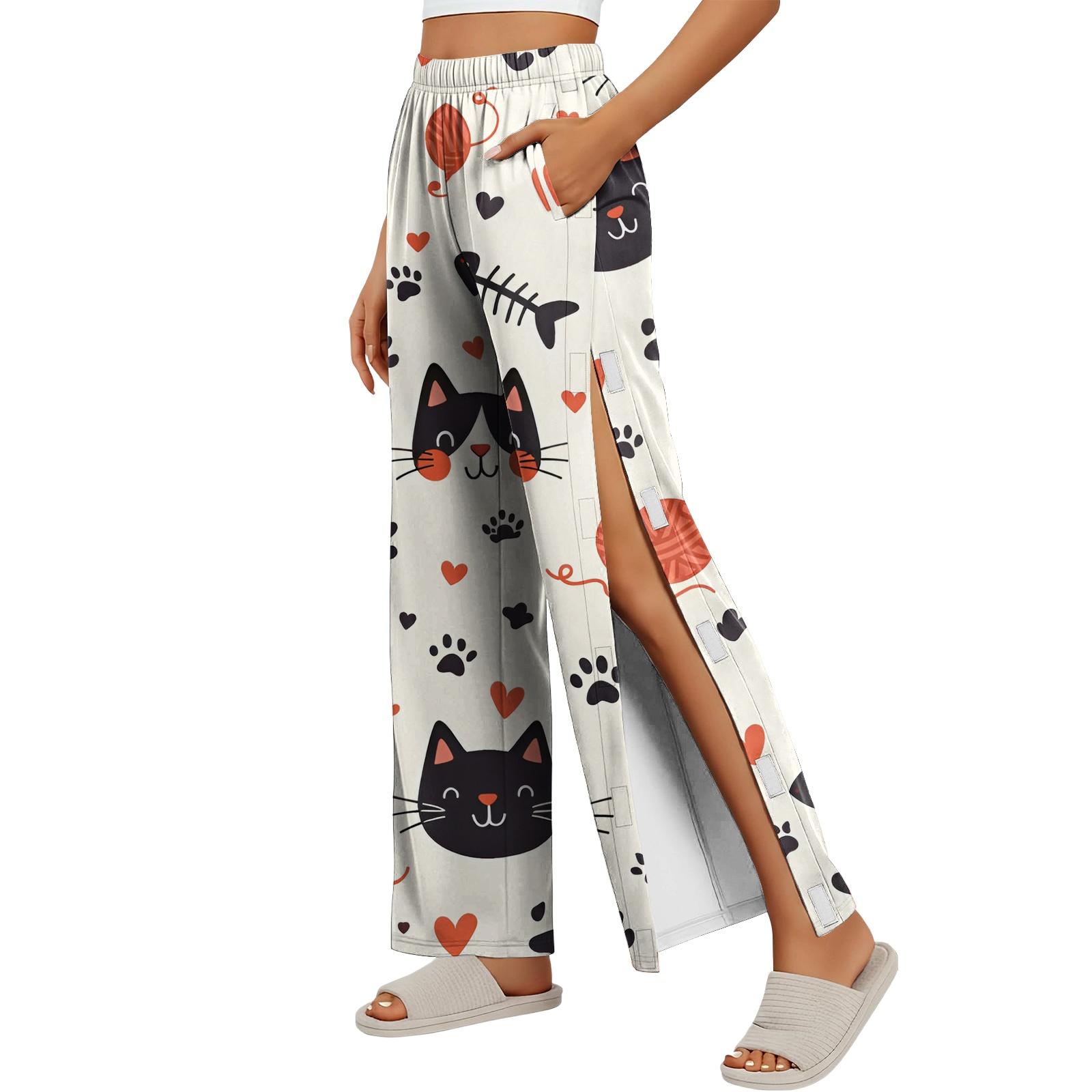 Women Fashion Side Velcro Closure Easy Open Post Surgery Recovery Pants Comfortable Fit Soft Fabric Breathable Loose Style Long Length M
Women Fashion Side Velcro Closure Easy Open Post Surgery Recovery Pants Comfortable Fit Soft Fabric Breathable Loose Style Long Length M