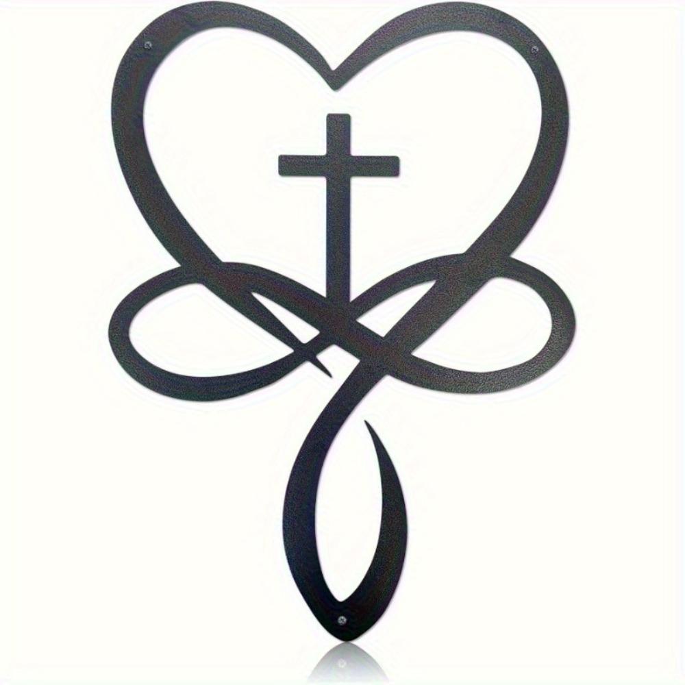 Iron Heart Cross Wall Art Black Metal Love Faith Sign Home Decor Unique Wedding Gift Couple Bedroom Living Room Inspirational Sculpture чорний
Iron Heart Cross Wall Art Black Metal Love Faith Sign Home Decor Unique Wedding Gift Couple Bedroom Living Room Inspirational Sculpture чорний