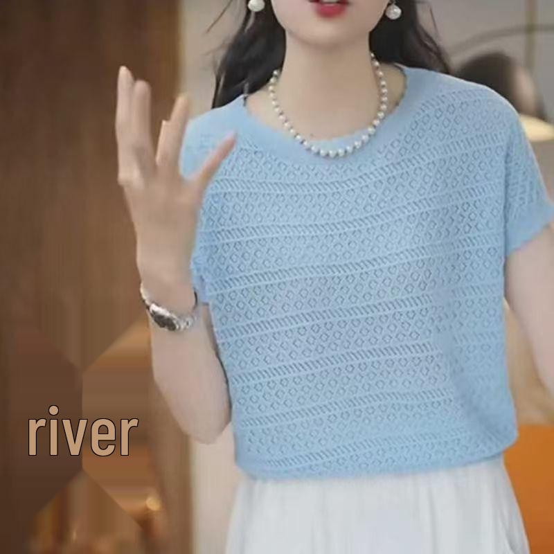 Women s 2025 Fashion Short-Sleeve Knit T-Shirt: Stylish Round Neck Top for Middle-Aged Mothers One size, recommended for 115-135 pounds озеро синього кольору
Women s 2025 Fashion Short-Sleeve Knit T-Shirt: Stylish Round Neck Top for Middle-Aged Mothers One size, recommended for 115-135 pounds озеро синього кольору