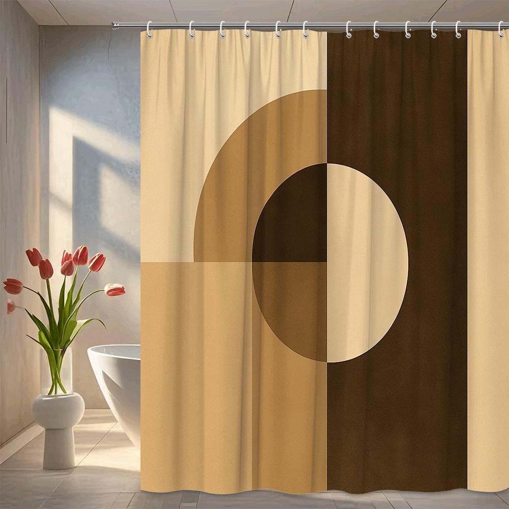 Modern Geometric Shower Curtain Abstract Circle Design In Warm Beige And Brown Easy To Install Waterproof Fabric Non-Toxic W60H190(CM)-1 Pcs
Modern Geometric Shower Curtain Abstract Circle Design In Warm Beige And Brown Easy To Install Waterproof Fabric Non-Toxic W60H190(CM)-1 Pcs