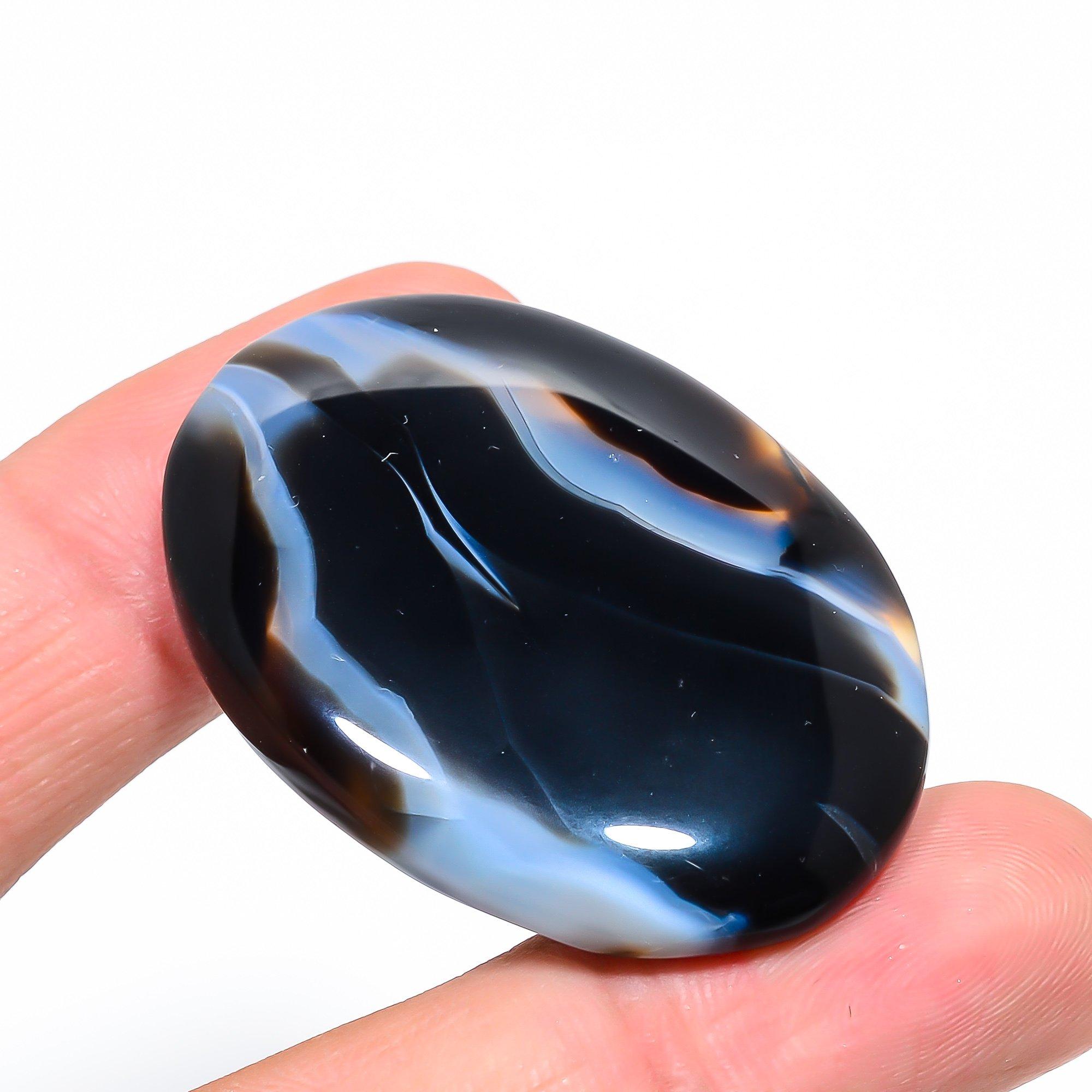 Natural Banded Agate 3.4x4.6cm Cabochon Fine Loose Gemstone 99.15Cts. N9e85 чёрный
Natural Banded Agate 3.4x4.6cm Cabochon Fine Loose Gemstone 99.15Cts. N9e85 чёрный