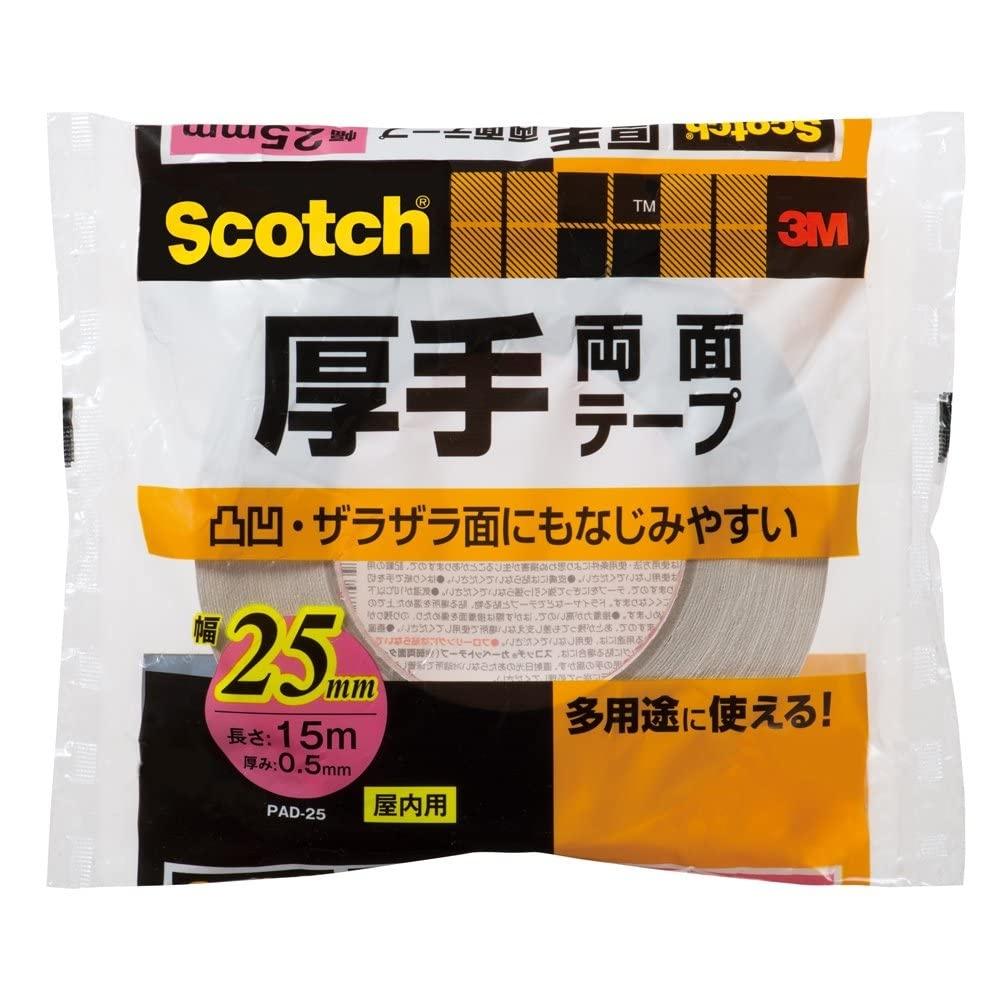 3M Scotch Double-Sided Tape Thick Poster Plywood Uneven Rough Surface White Thickness 0.5mm x Width 25mm Length 15m PAD-25
3M Scotch Double-Sided Tape Thick Poster Plywood Uneven Rough Surface White Thickness 0.5mm x Width 25mm Length 15m PAD-25