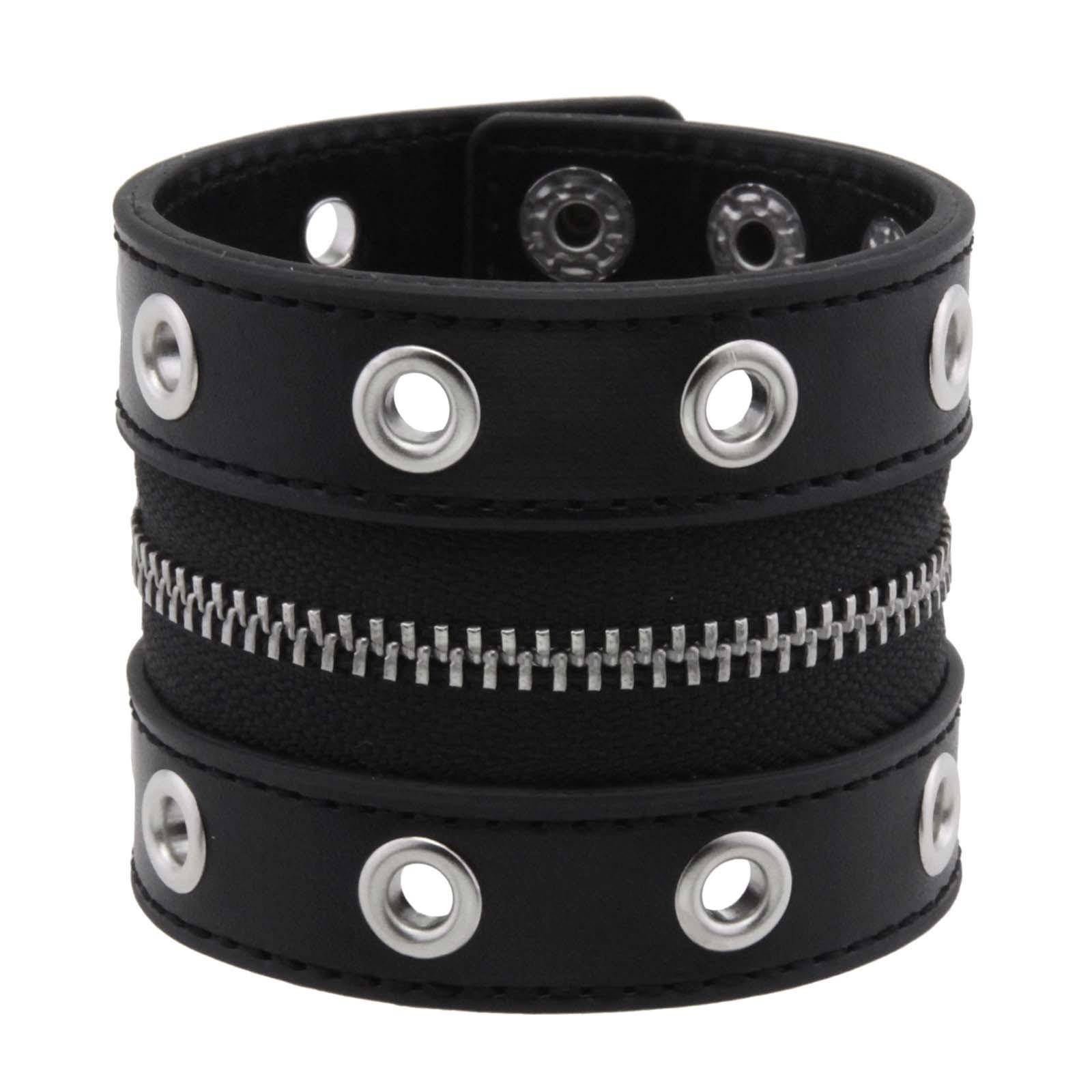 Gothic Adjustable 6Cm Width Leather Bracelet Zipper Punk Rivet Wrap Bracelets Bangle Button Wristband Men Women Fashion Accessor
Gothic Adjustable 6Cm Width Leather Bracelet Zipper Punk Rivet Wrap Bracelets Bangle Button Wristband Men Women Fashion Accessor