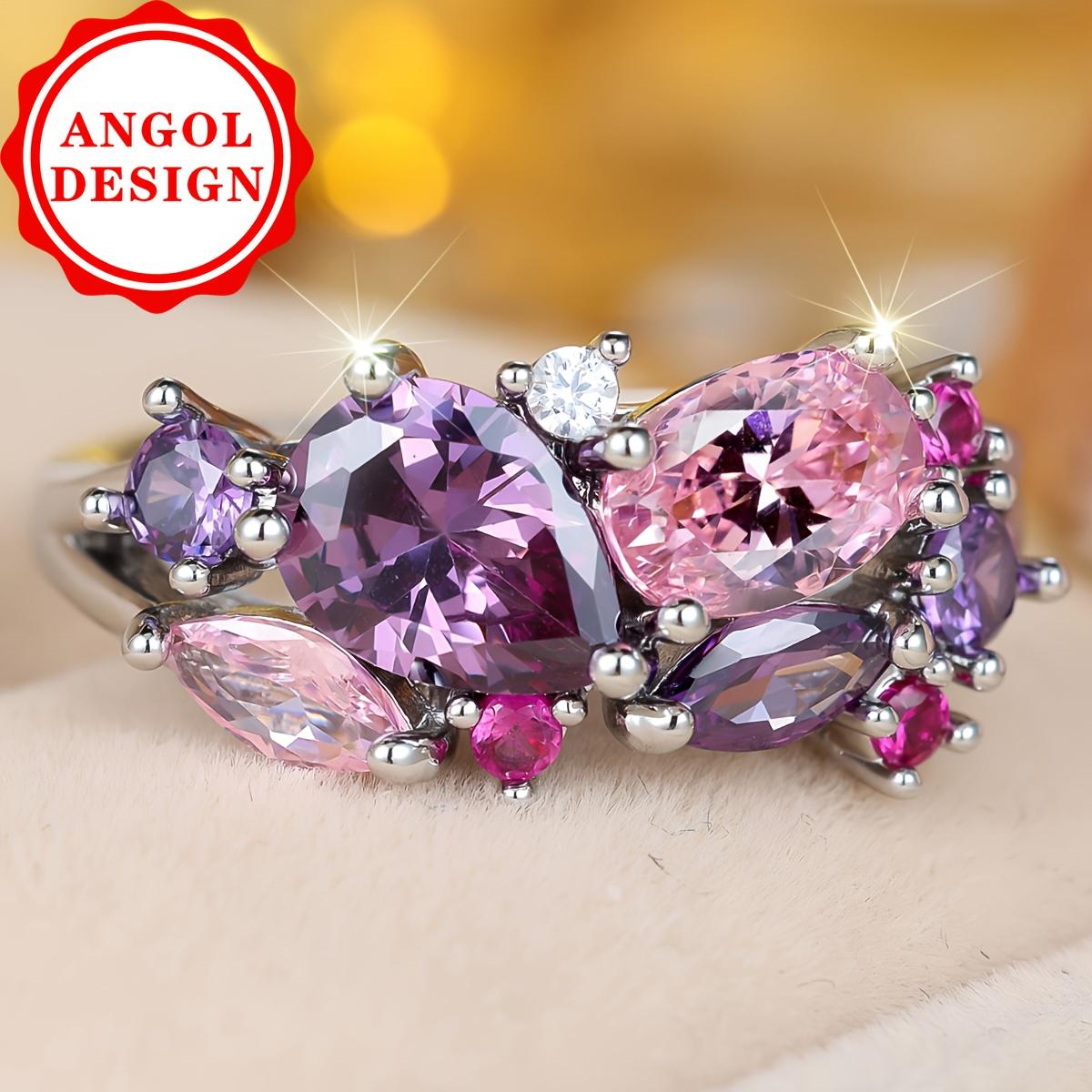 1pc Elegant Floral Rainbow Zirconia Ring, Synthetic Stone Setting Copper Base - Wedding Evening Gift for Women, All Seasons 2
1pc Elegant Floral Rainbow Zirconia Ring, Synthetic Stone Setting Copper Base - Wedding Evening Gift for Women, All Seasons 2
