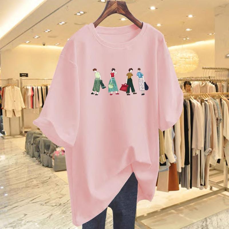 New cotton cartoon printed t-shirt women s summer loose short-sleeved crew neck versatile top bottoming shirt XXXL
New cotton cartoon printed t-shirt women s summer loose short-sleeved crew neck versatile top bottoming shirt XXXL