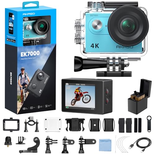 AKASO Action Camera EK7000 4K 30FPS 20MP Underwater Camera with WiFi, Type-C External Microphone, 40M Waterproof, 170° Wide-Angle Lens, Two 1050mAh Ba
AKASO Action Camera EK7000 4K 30FPS 20MP Underwater Camera with WiFi, Type-C External Microphone, 40M Waterproof, 170° Wide-Angle Lens, Two 1050mAh Ba