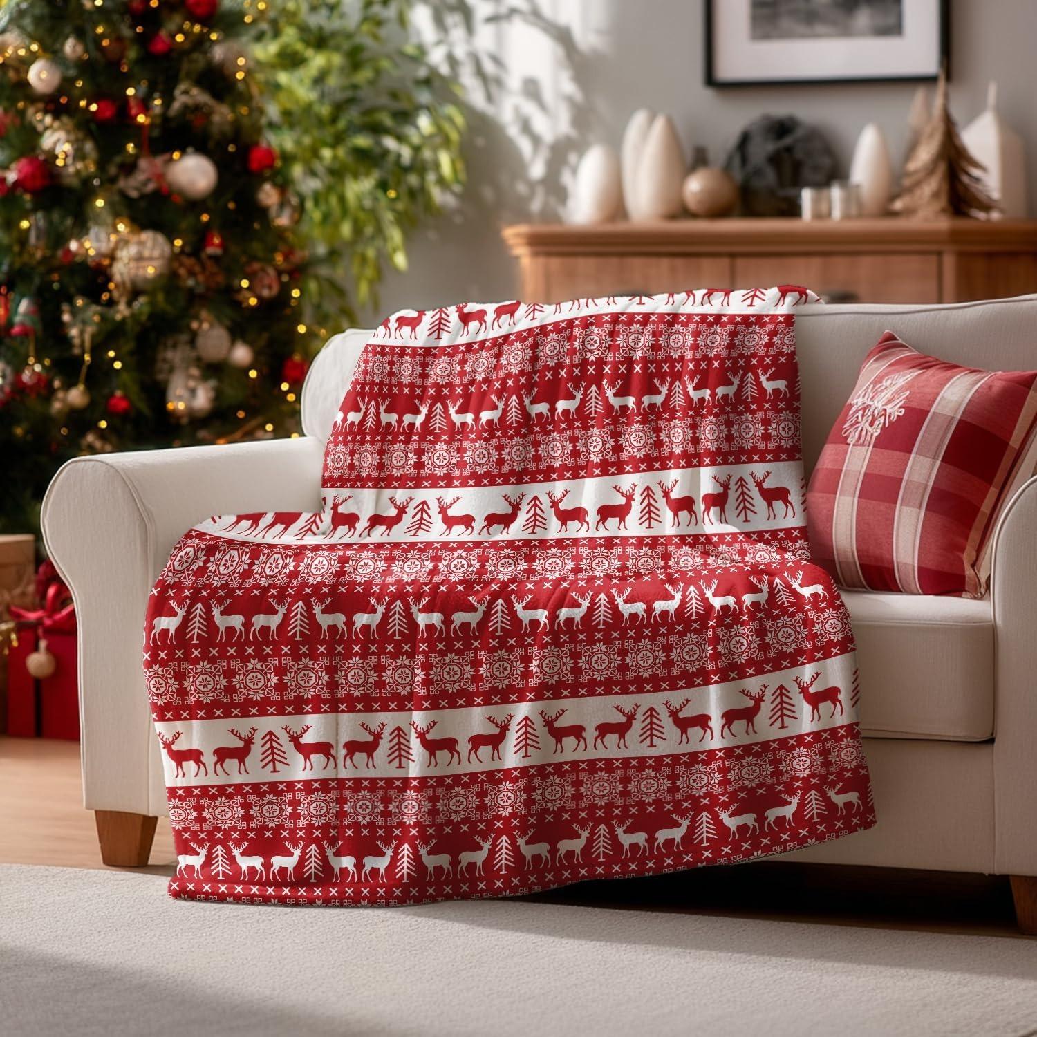 Christmas Flannel Blanket Throw, Red Reindeer Soft Fuzzy Plush Cozy Blankets for Couch Sofa Bed Lounging Ideal Gifts for FAMILY 30x40in
Christmas Flannel Blanket Throw, Red Reindeer Soft Fuzzy Plush Cozy Blankets for Couch Sofa Bed Lounging Ideal Gifts for FAMILY 30x40in